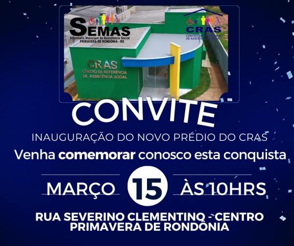 É HOJE INAUGURAÇÃO DO CRAS