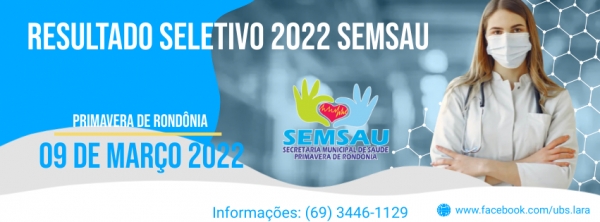 RESULTADO SELETIVO 2022 SEMSAU